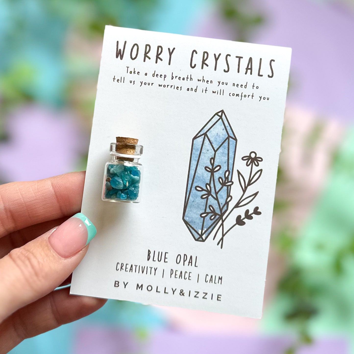 Blue Opal Worry Crystals