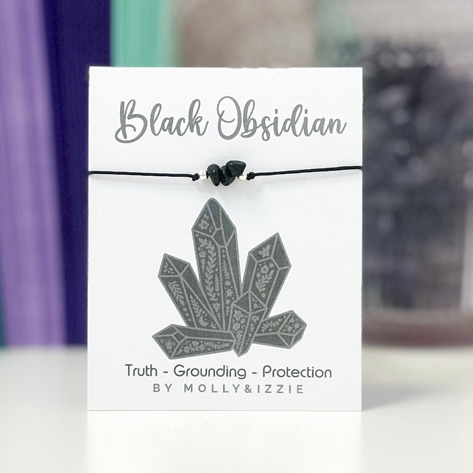 Black Obsidian Crystal Bracelet
