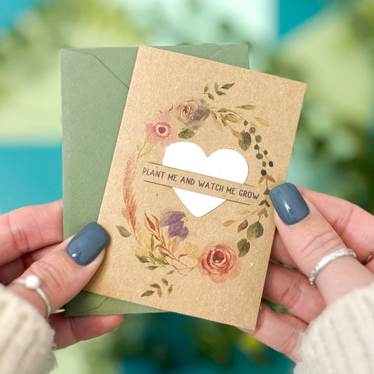 Boho Flower Wreath Seed Card