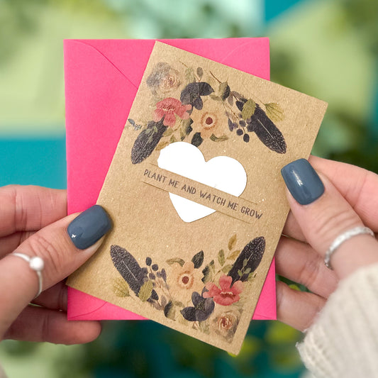 Boho Dark Flowers Seed Card