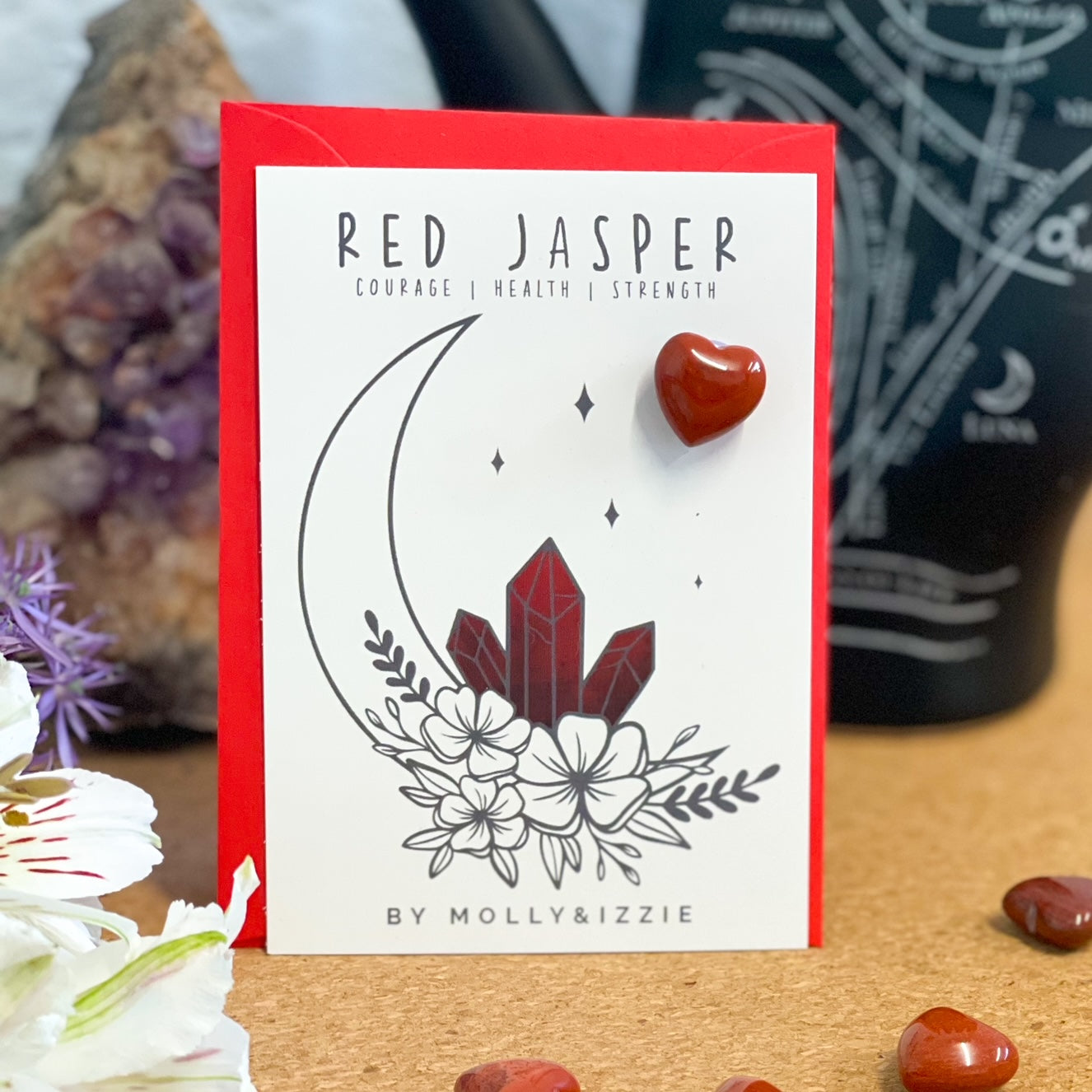 Red Jasper Heart Stone