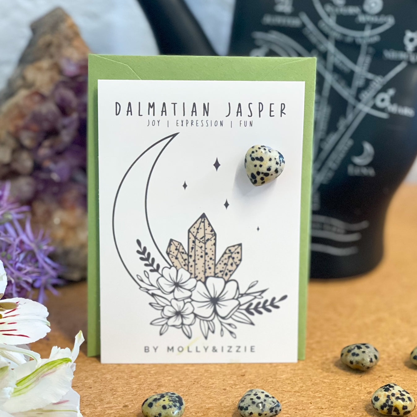 Dalmatian Jasper Heart Stone