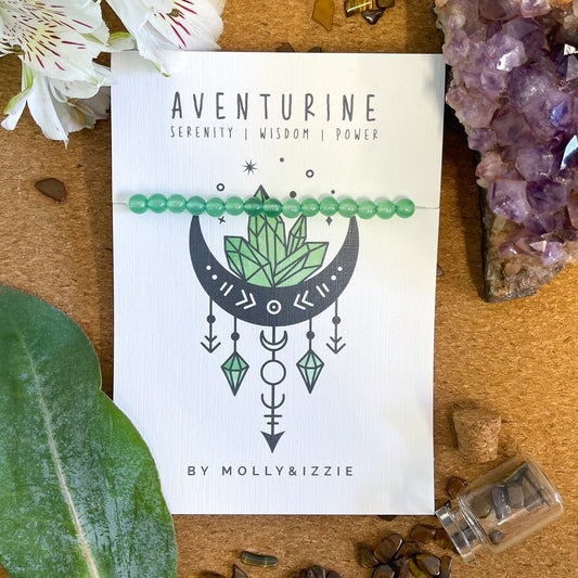 Aventurine Crystal Bead Stretch Bracelet