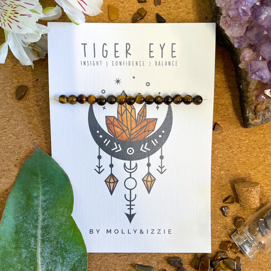 Tiger Eye Crystal Bead Stretch Bracelet
