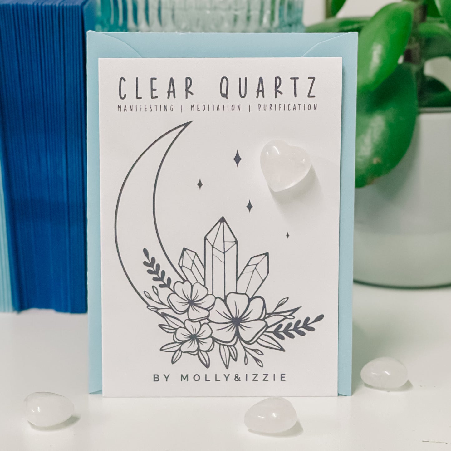Clear Quartz Heart Stone