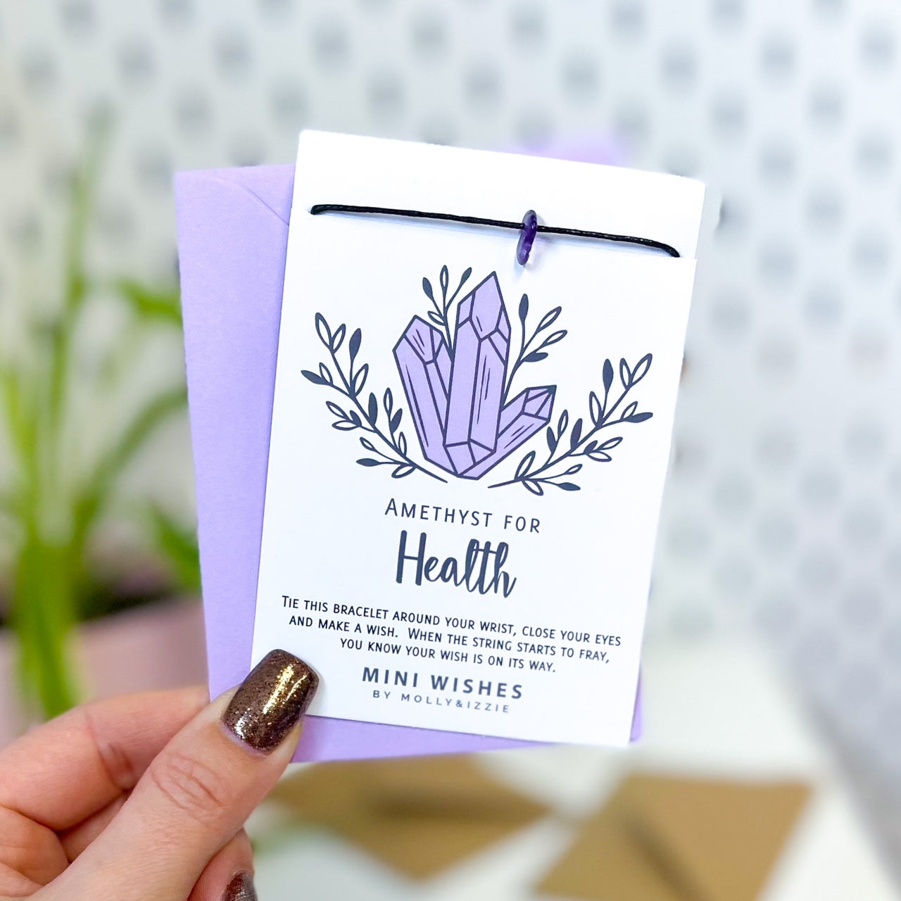 Amethyst For Health Crystal Mini Wish Bracelet