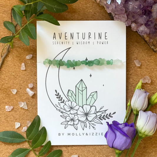 Aventurine Crystal Chip Stretch Bracelet