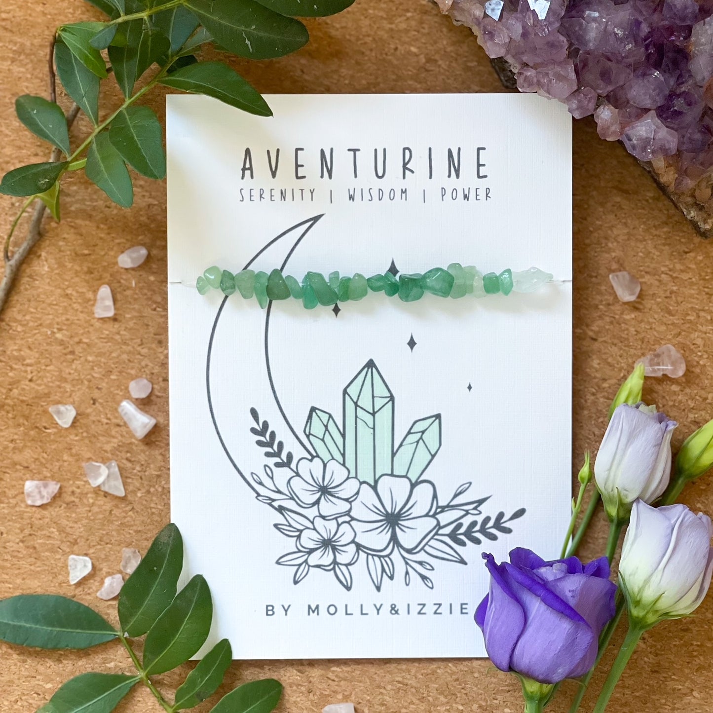 Aventurine Crystal Chip Stretch Bracelet