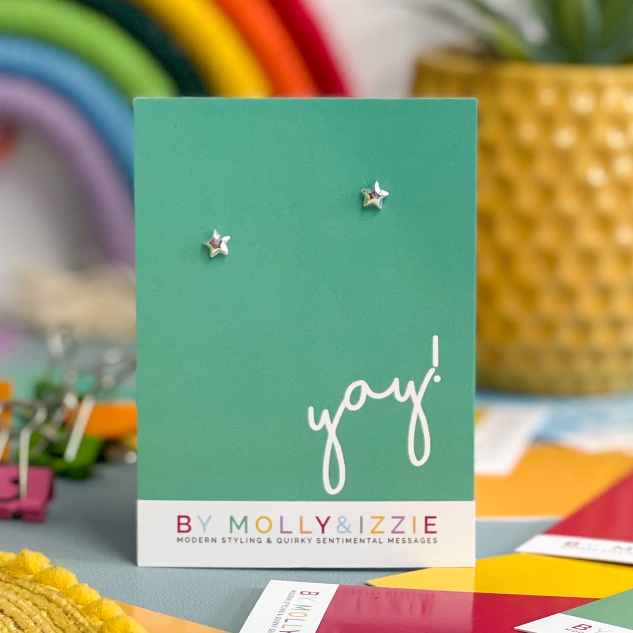 Yay! - Sterling Silver Star Earrings