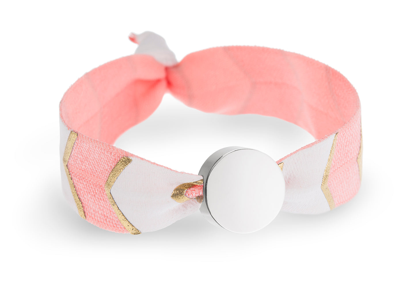 Peach Chevrons Metallic Print