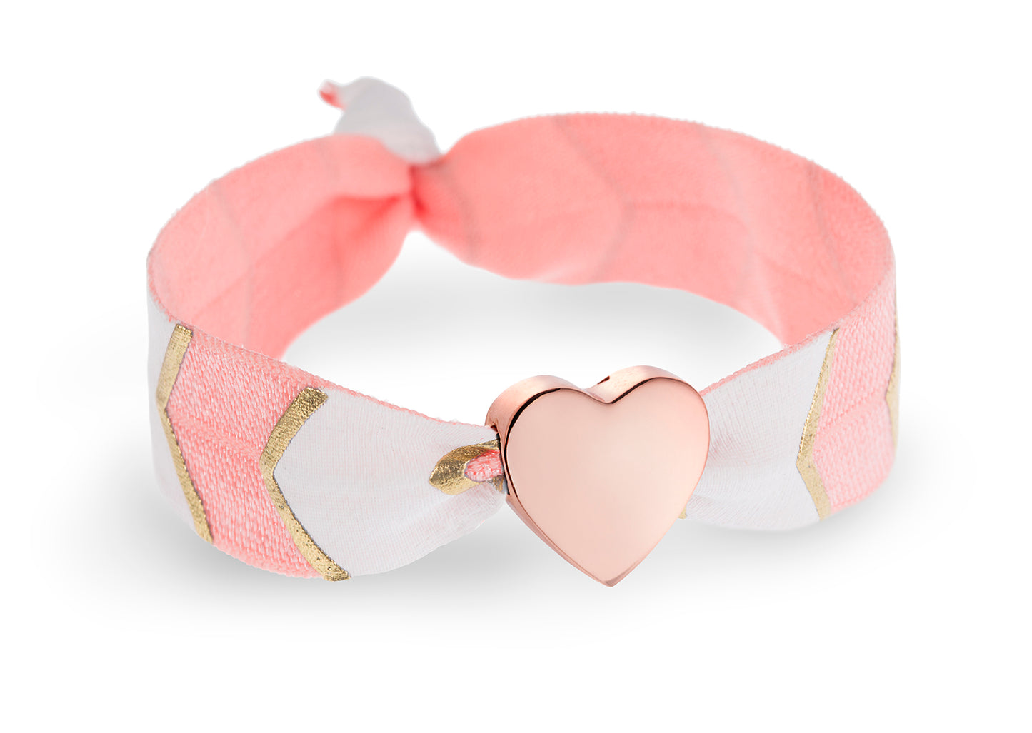 Peach Chevrons Metallic Print
