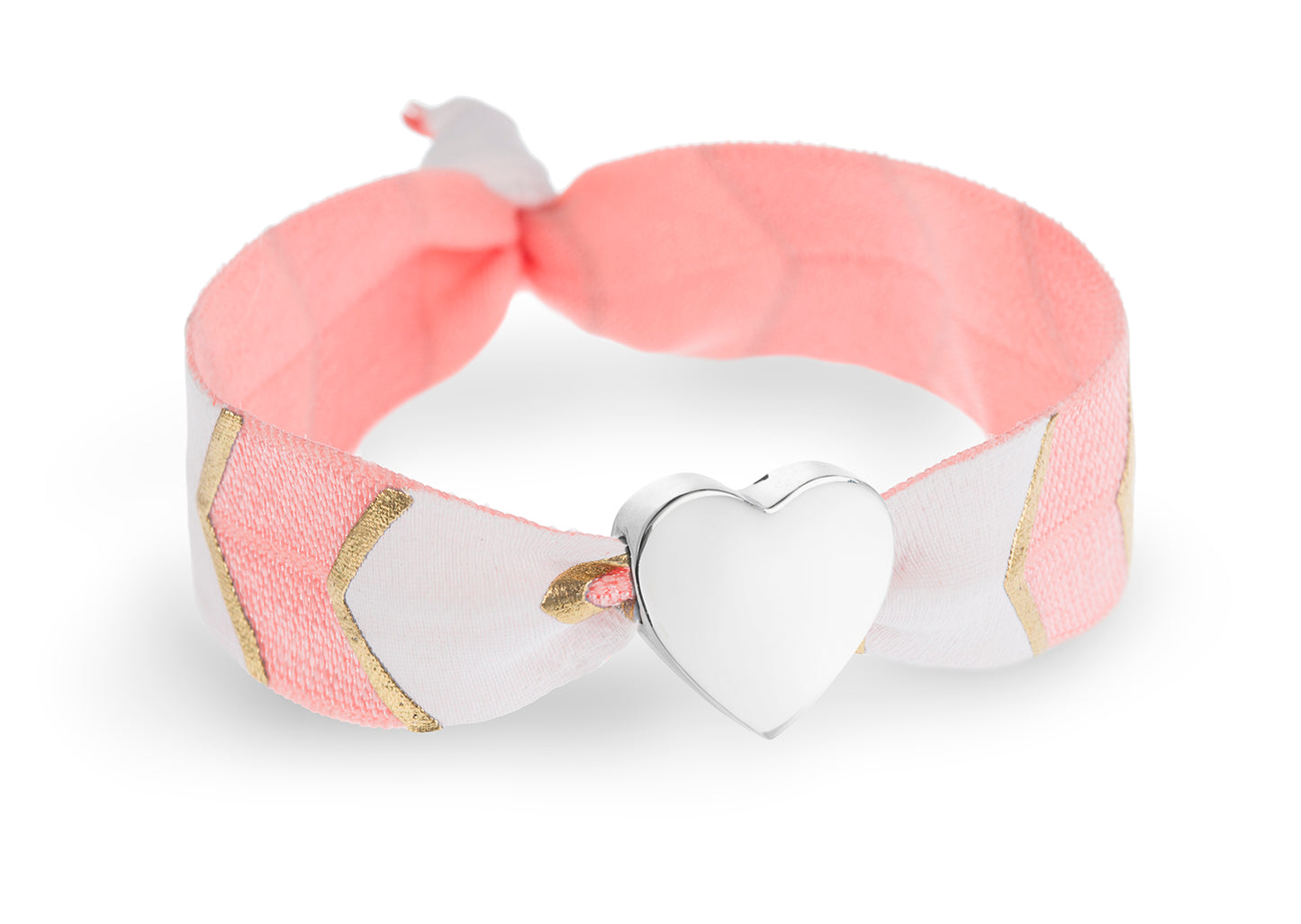 Peach Chevrons Metallic Print