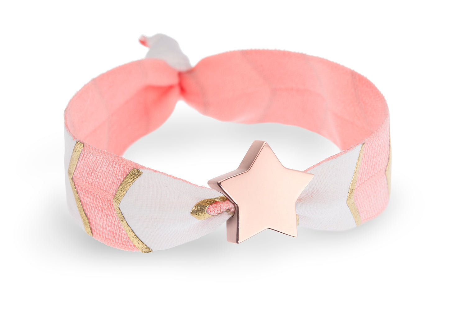 Peach Chevrons Metallic Print
