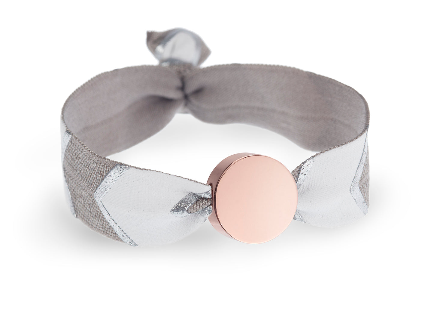 Grey Chevrons Metallic Print