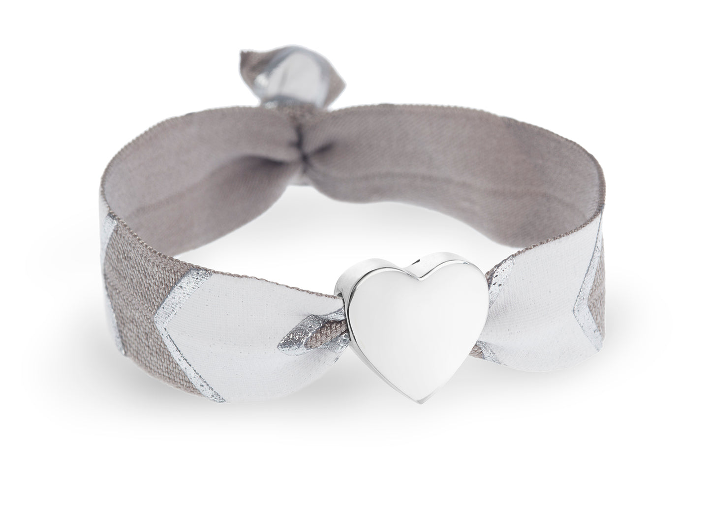 Grey Chevrons Metallic Print