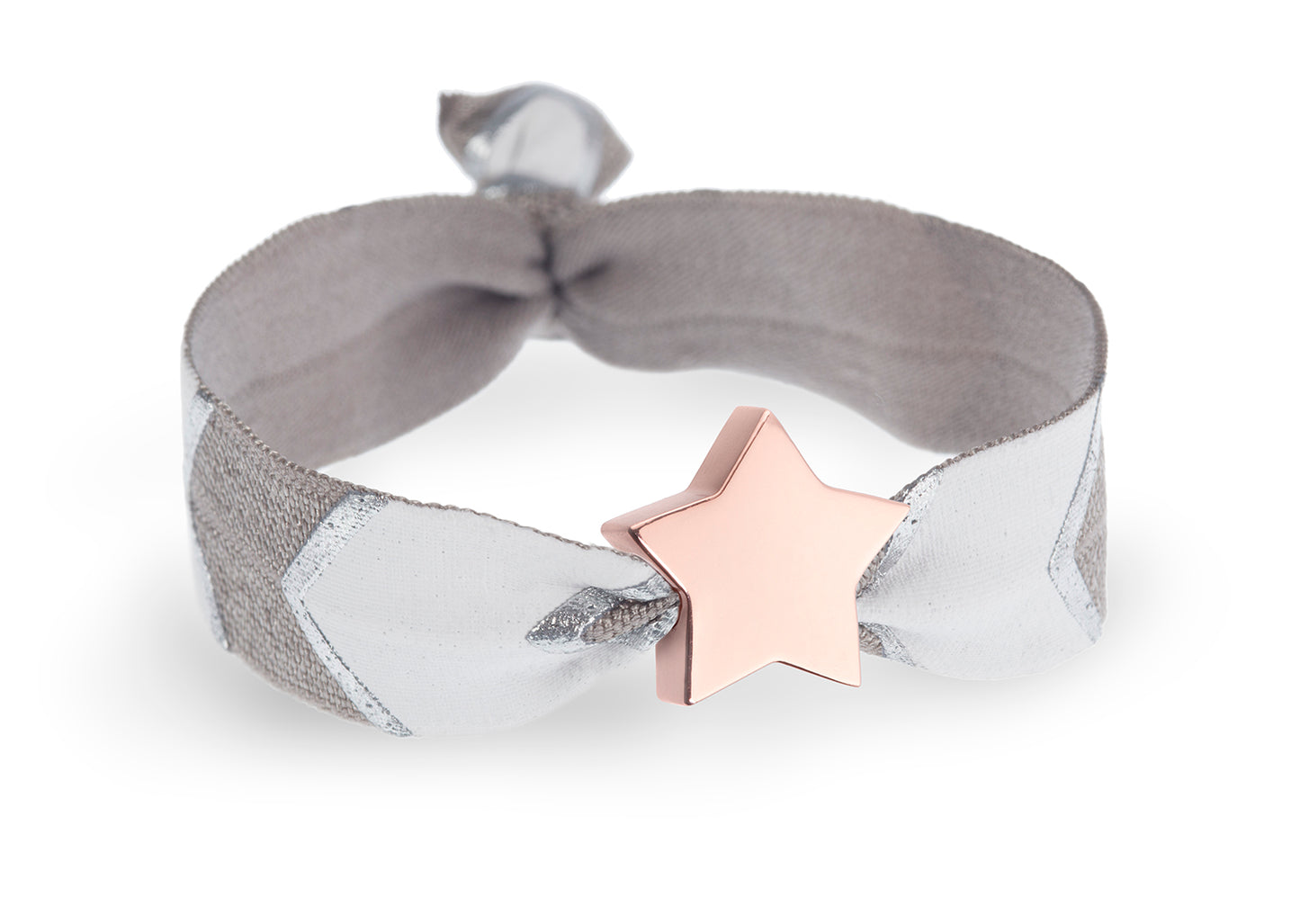 Grey Chevrons Metallic Print