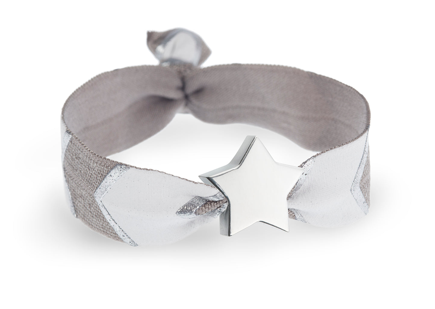 Grey Chevrons Metallic Print