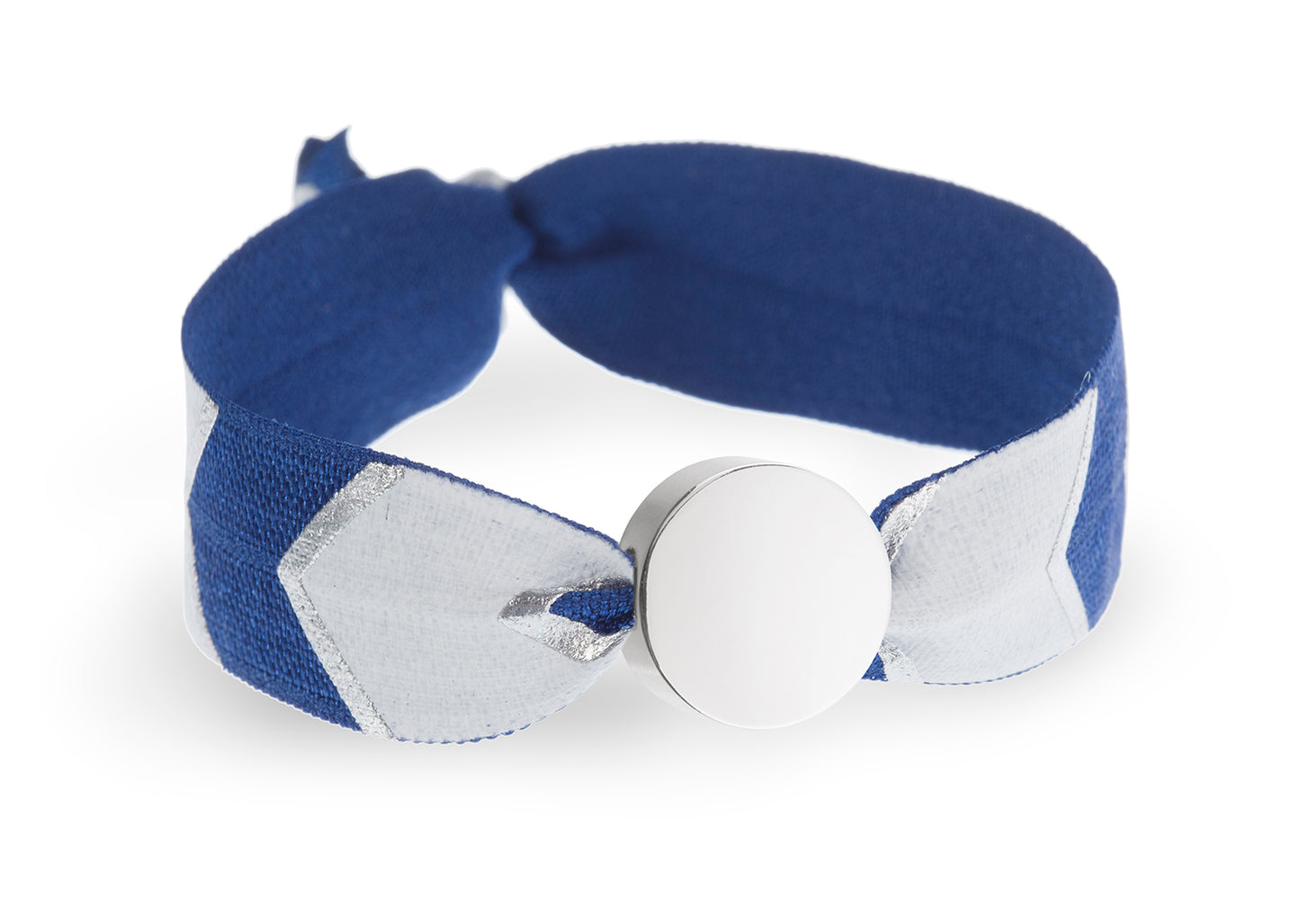 Navy Chevrons Metallic Print