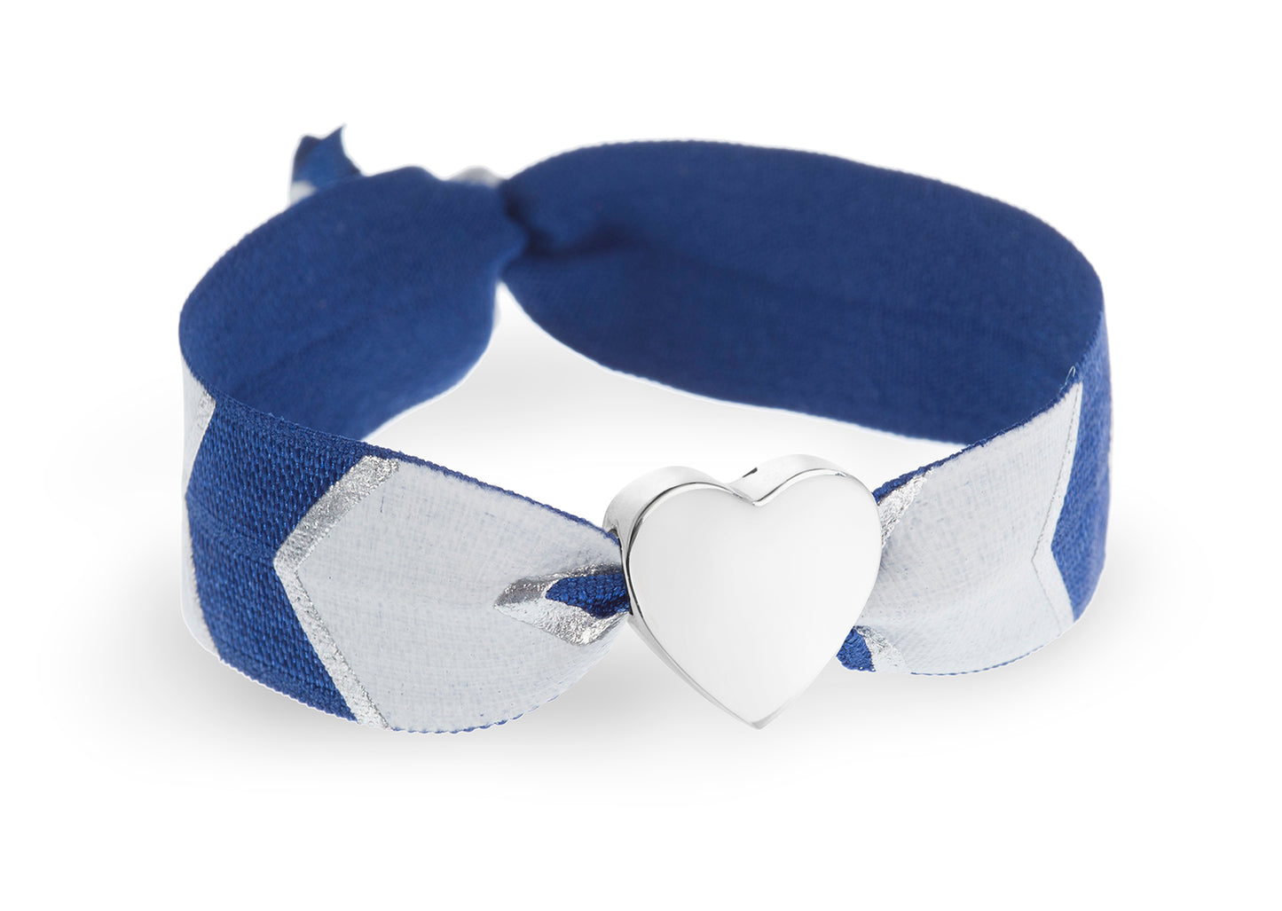 Navy Chevrons Metallic Print