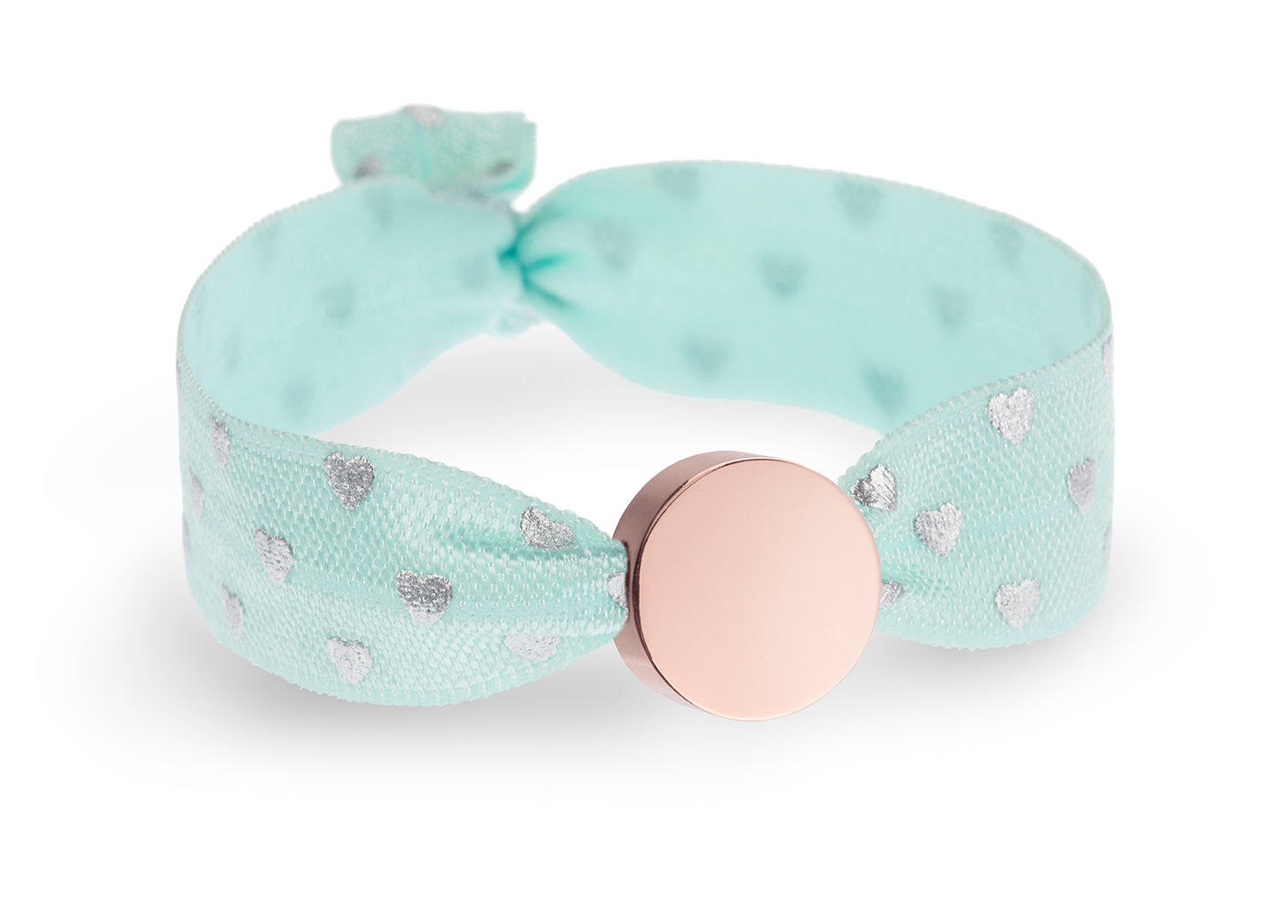 Soft Mint & Silver Hearts Metallic Print