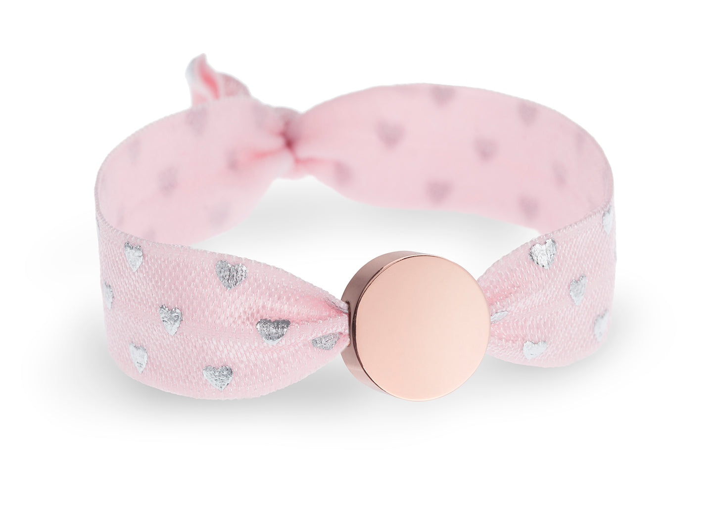 Soft Pink & Silver Hearts Metallic Print
