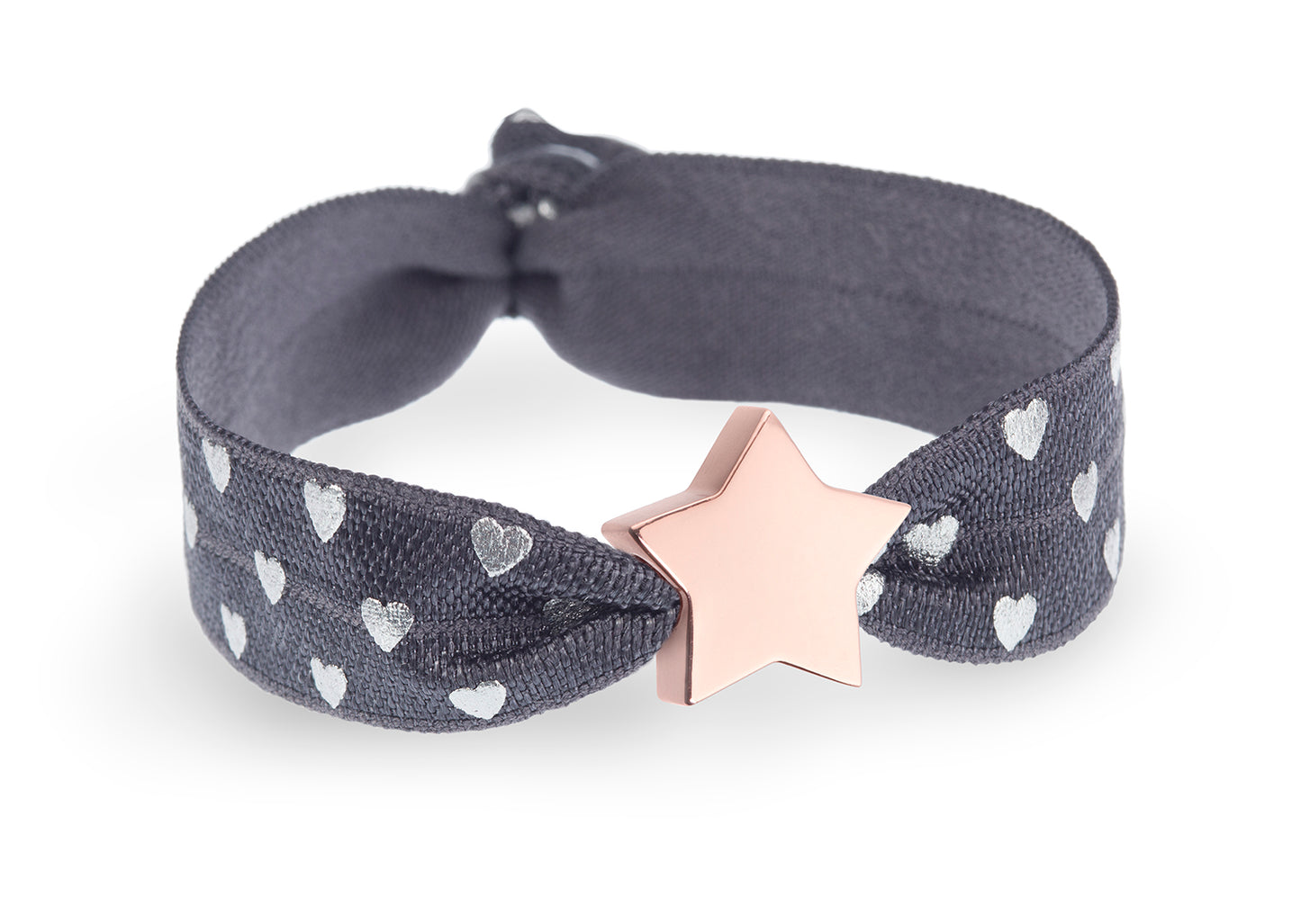 Charcoal & Silver Hearts Metallic Print