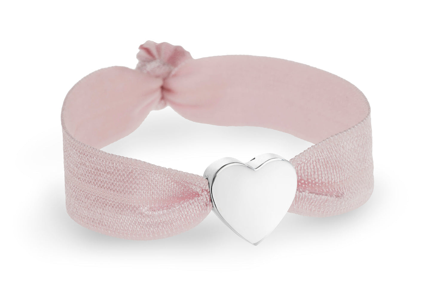 Soft Pink & Silver Hearts Metallic Print