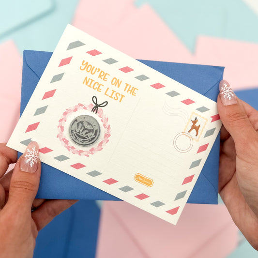 Personalised 'Nice List' Coin & Postcard