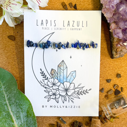 Lapis lazuli Crystal Chip Stretch Bracelet