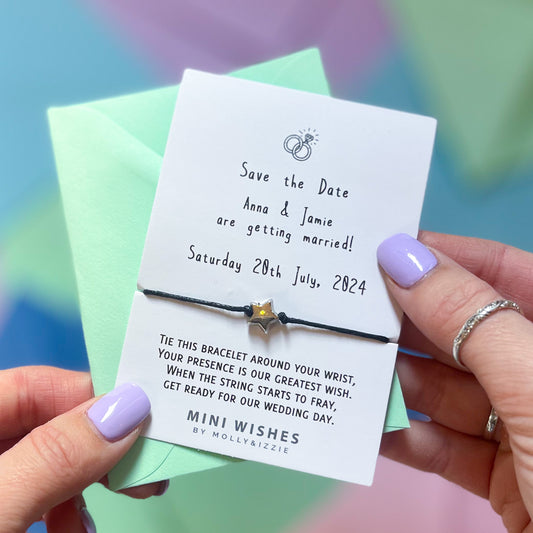 Personalised Save The Date Mini Wish Bracelet