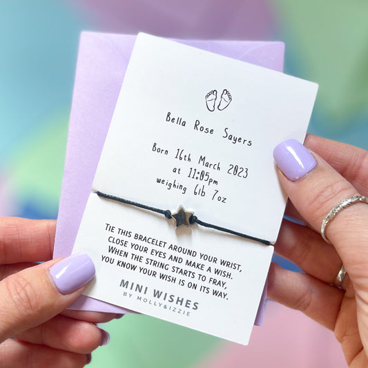 Personalised New Baby Mini Wish Bracelet