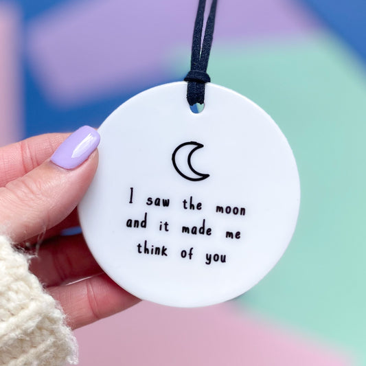 Saw The Moon Ceramic Disc Decoration