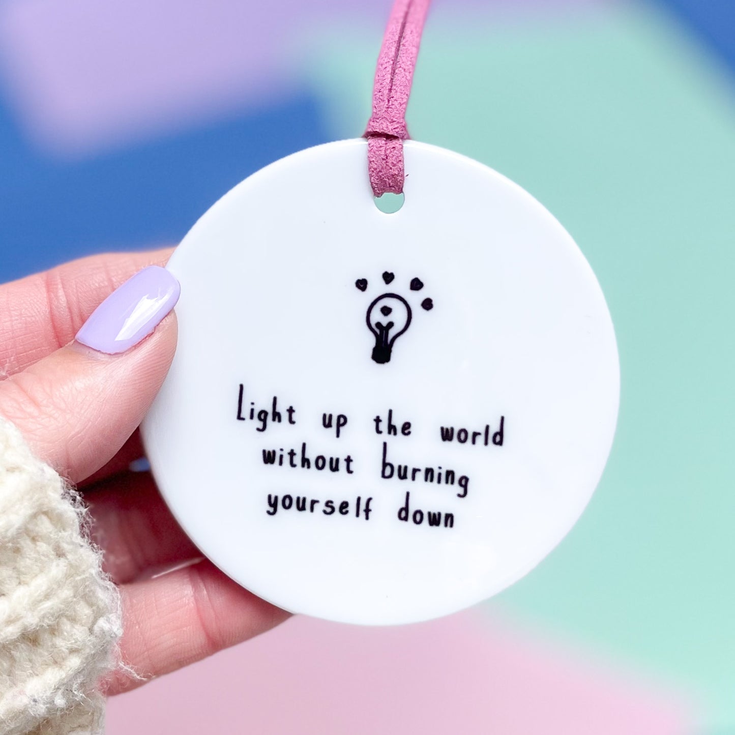 Light Up The World Ceramic Disc Decoration