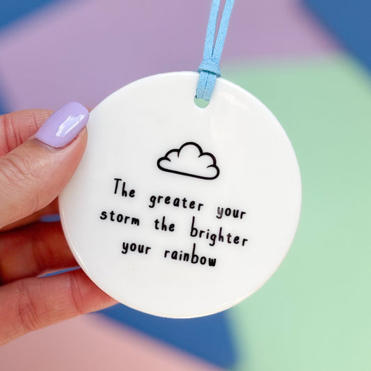 Brighter Your Rainbow Ceramic Disc Decoration