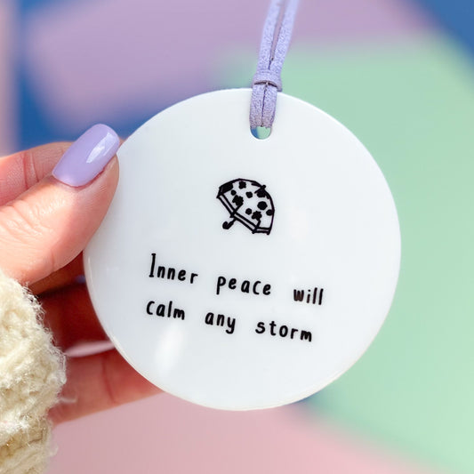 Inner Peace Ceramic Disc Decoration