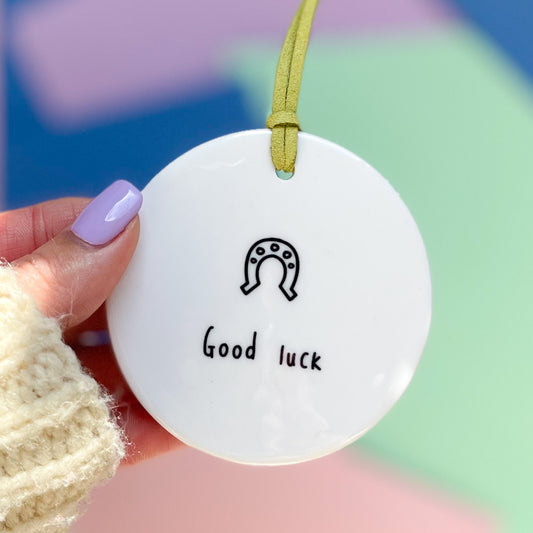 Good Luck Ceramic Disc Decoration