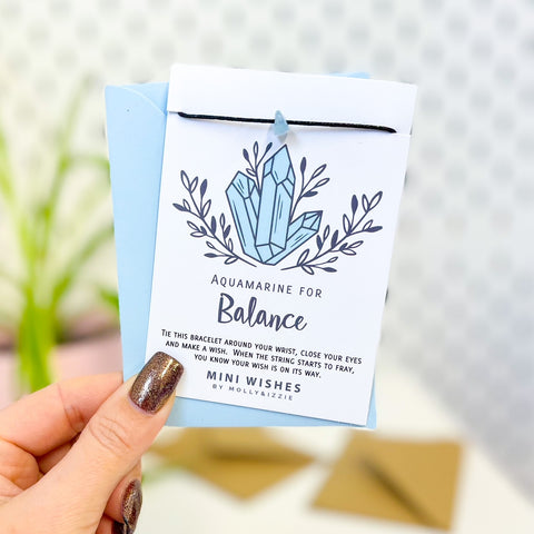 Aquamarine For Balance Crystal Mini Wish Bracelet
