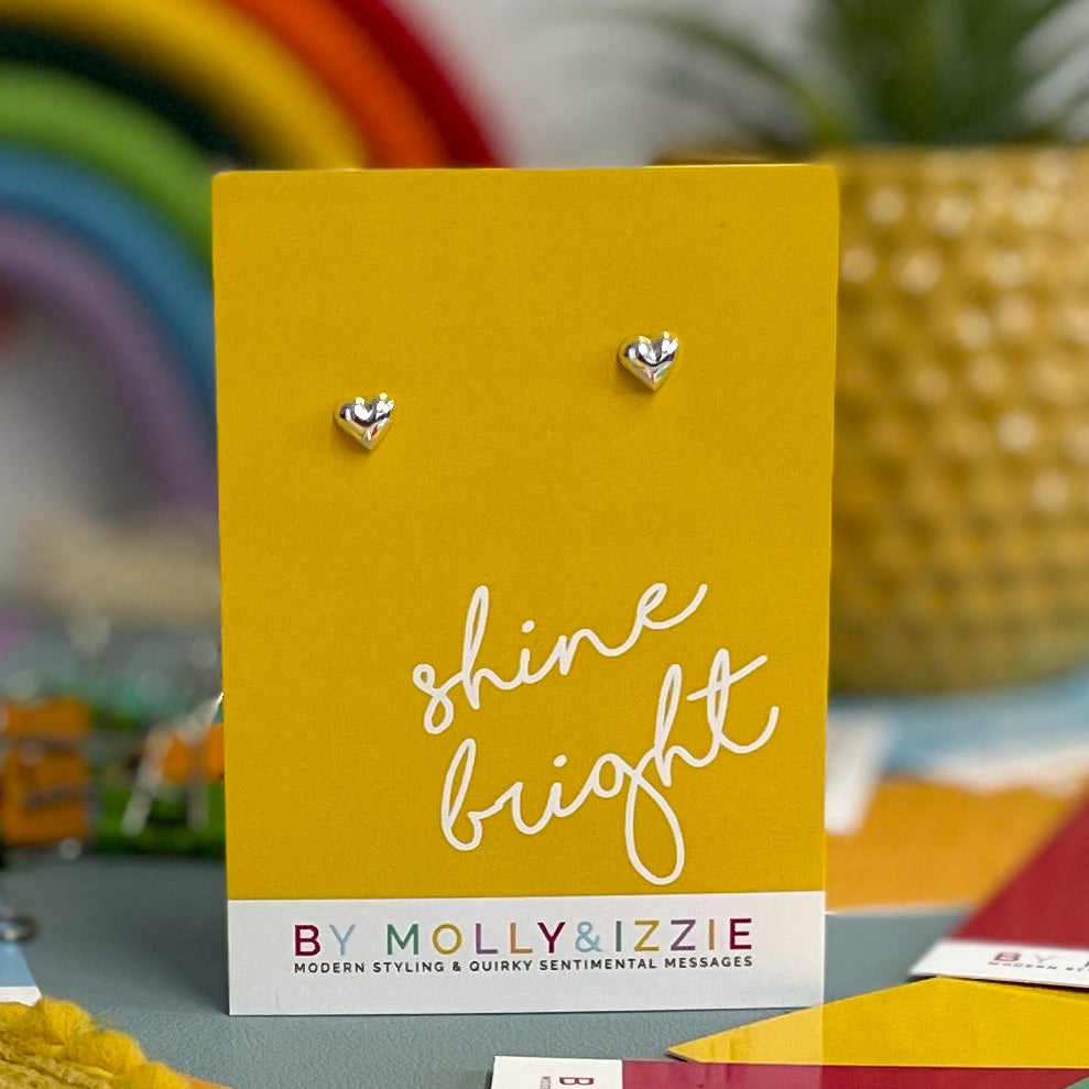 Shine Bright - Sterling Silver Heart Earrings