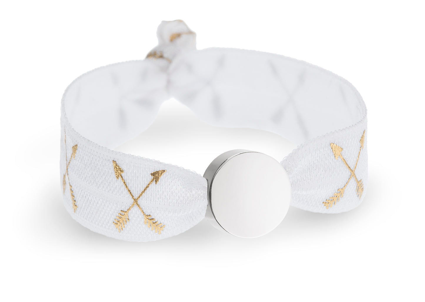 White & Gold Cross Arrows Metallic Print