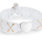 White & Gold Cross Arrows Metallic Print