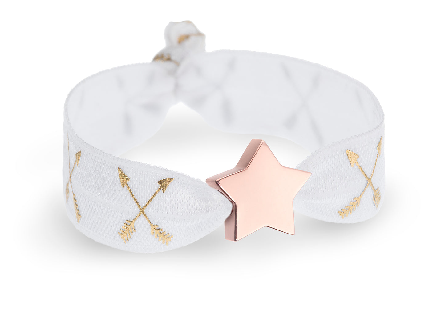 White & Gold Cross Arrows Metallic Print