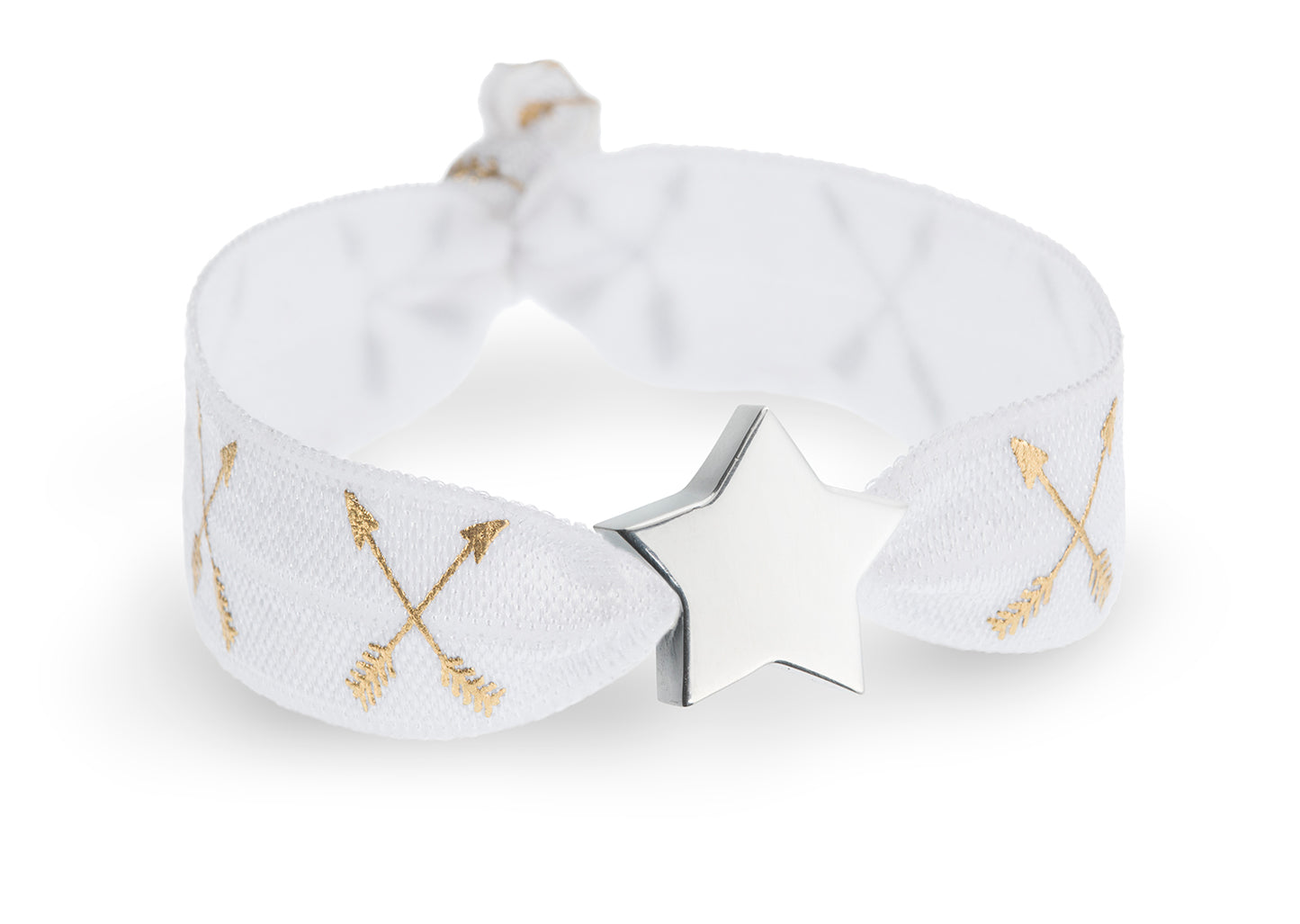 White & Gold Cross Arrows Metallic Print