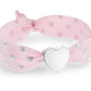 Soft Pink & Silver Hearts Metallic Print