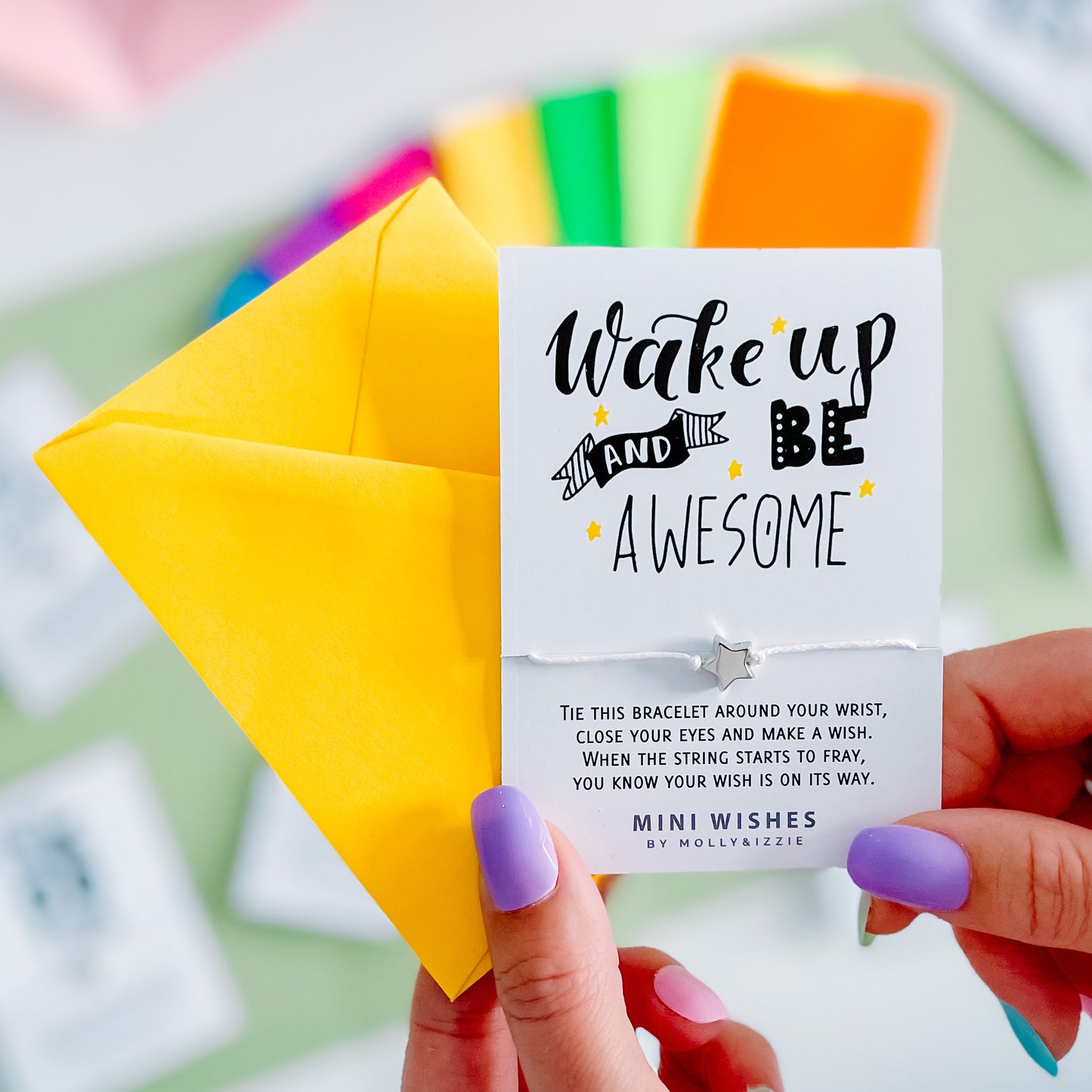 Wake Up And Be Awesome Mini Wish Bracelet