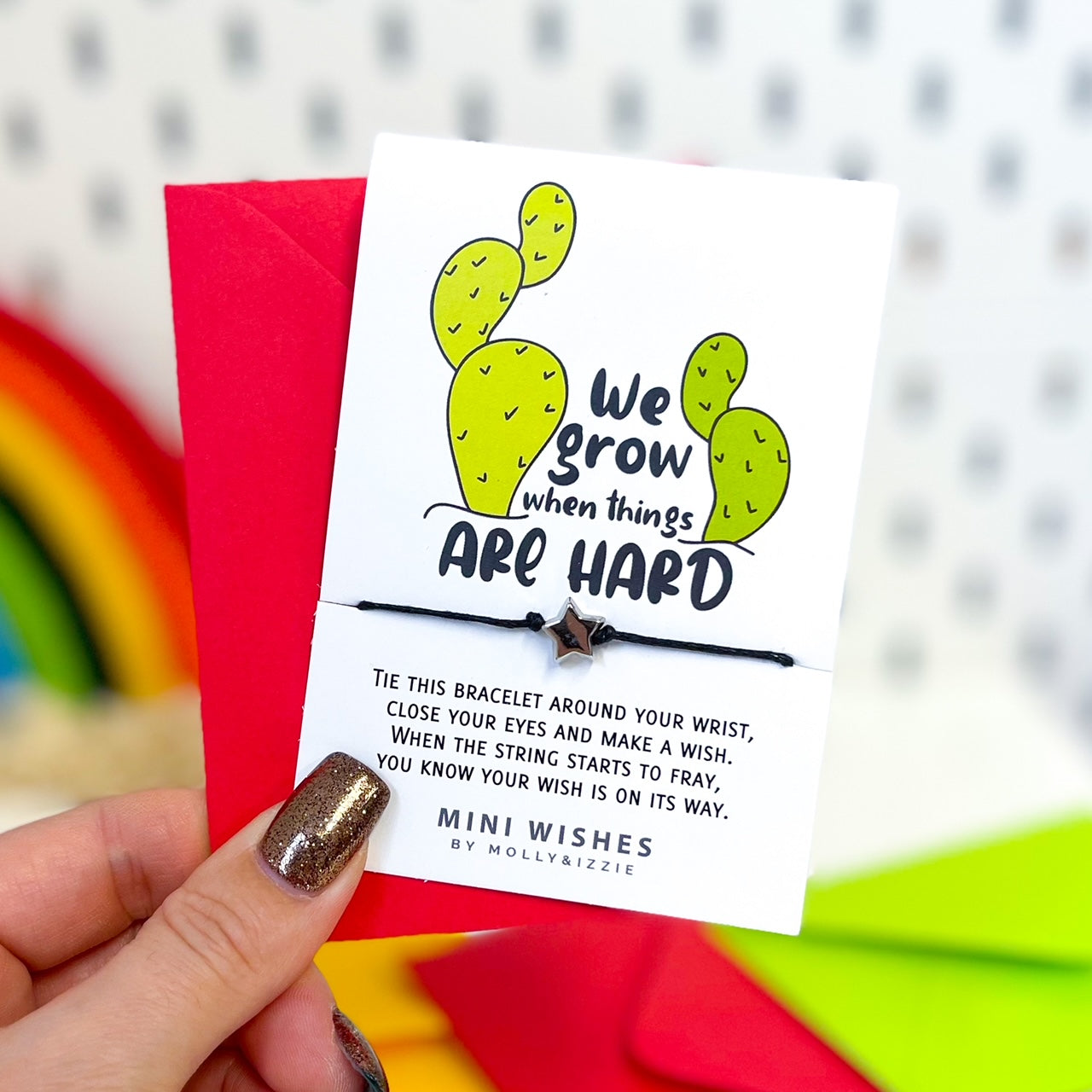 We Grow When Things Are Hard Mini Wish Bracelet