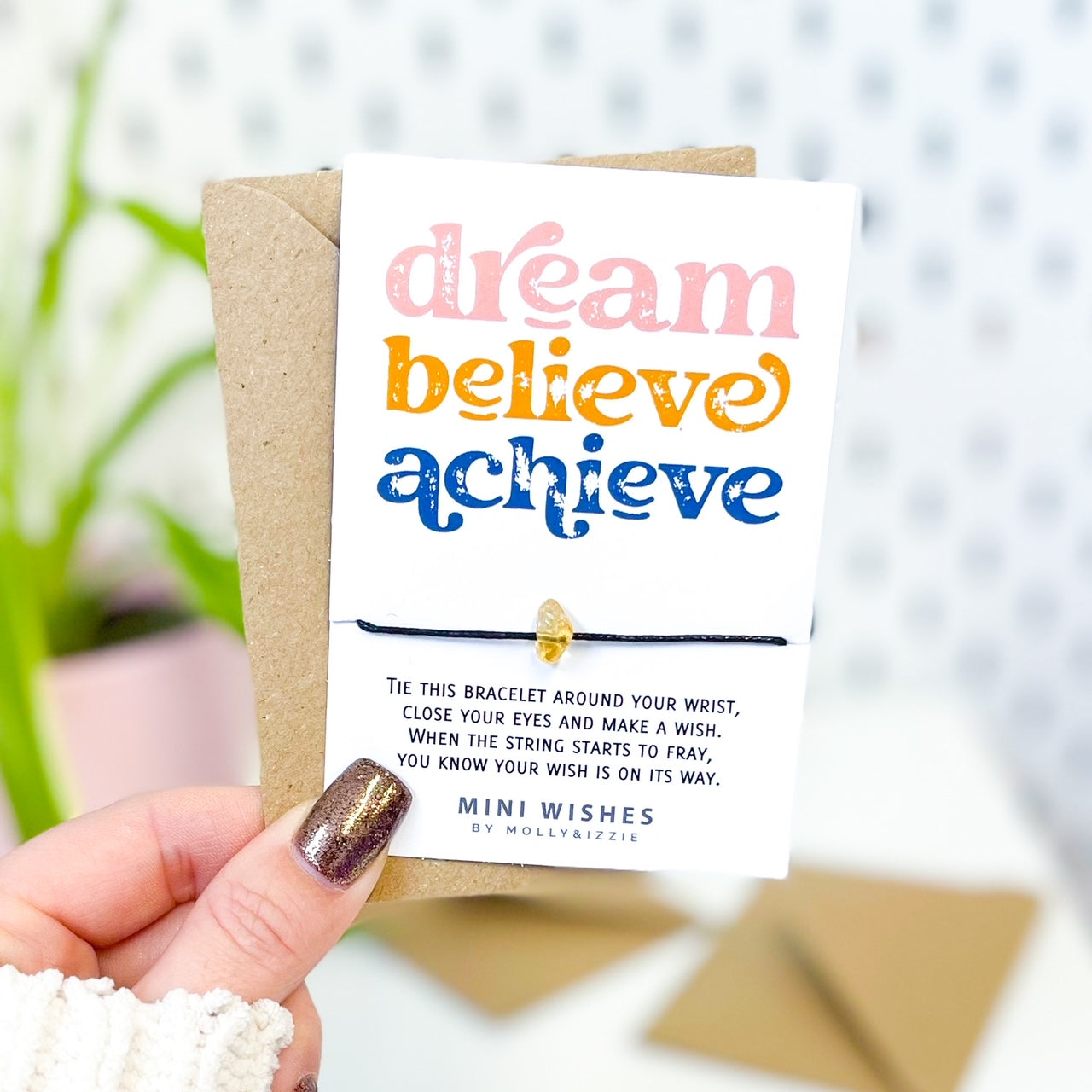 Dream Believe Achieve Crystal Mini Wish Bracelet